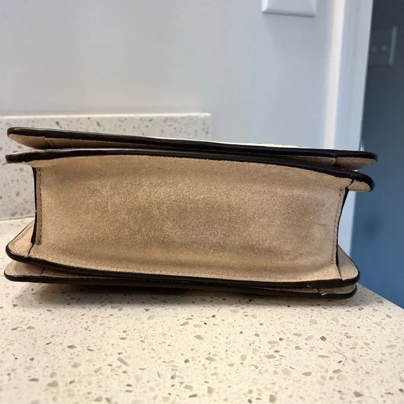 Tory Burch Cream and Brown Floral Crossbody Bag set with card holder - Picture 8 of 13